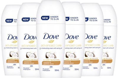 Dove Deo Roller - Advanced Coconut & Jamine - Voordeelverpakking 6 x 50 ml
