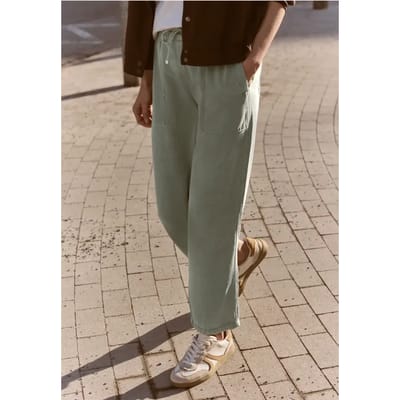 Mid Waist straight legs broek in Loose Fit