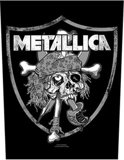 Metallica - Raiders Skull Rugpatch - Zwart