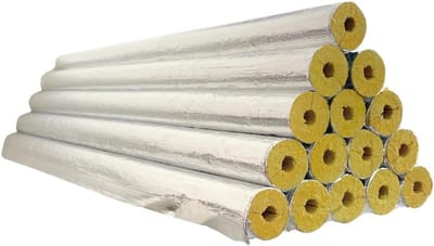 Stone wool pipe insulation 35/40 mm - 5 m 1/2 cardboard WLG 0.037 aluminum laminated pipe shell insulation for heating pipes various sizes