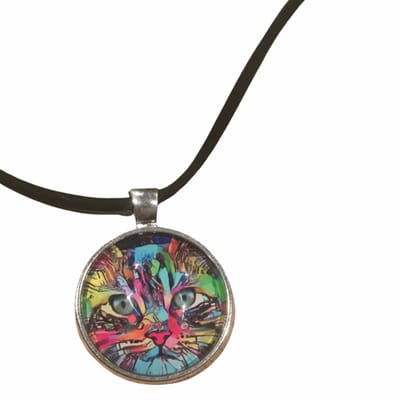 Ketting-Zimba-Gekleurd-Cabochon-Allergievrij-verstelbaar-Charme Bijoux