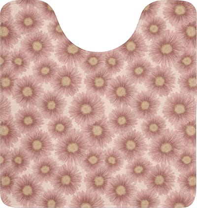 WC mat met uitsparing 55x60 cm - Antislip - Gerbera - Bloemen - Roze - Toiletmat met uitsnijding - Vloermat - Douchemat - Toilet tapijt - Toiletmatten