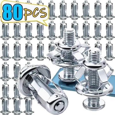 80 STUKS Bloemvormige Klinkmoer Schroefbout Kit Expansie Metaal Klinkmoer Paneel Kentekenplaathouders M5x25mm
