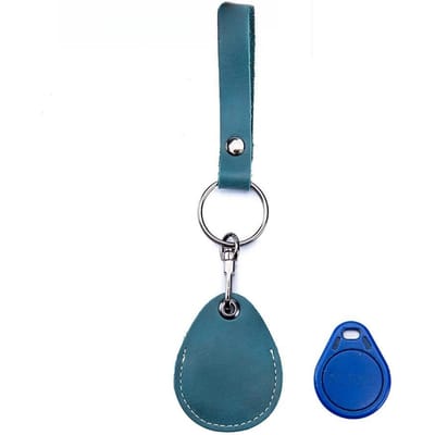 Inductieve Beschermhoes voor Buskaart, Sleutelhanger met Waterdruppel, Rechthoekige Ronde Toegangscontrole Kaarthoes. blauw