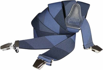 Pierre Mouton Valence Bretel - Bretels - Volwassenen - Heren - Blauw - 120cm - 3 brede clips - M - L