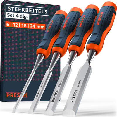 Houten steekbeitel set 4-delig - Voor precieze houtbewerking met verschillende maten
