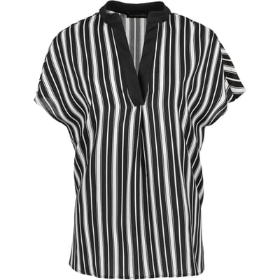 Mouwloze blauw-wit gestreepte top