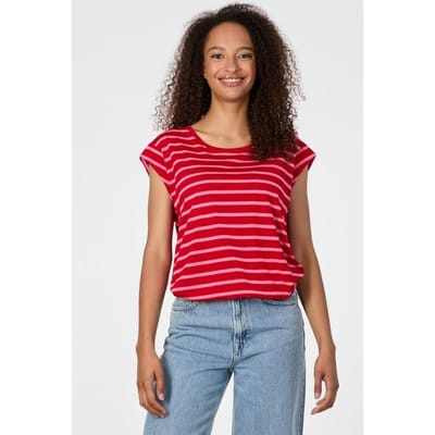 Ragwear T-shirt - TULSA STRIPES - XS tot XL - voor Vrouwen - rood