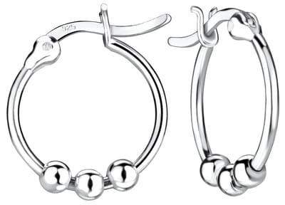Joy|S - Zilveren balletjes / bolletjes oorbellen - 15 mm - oorringen met zilveren kraaltjes - Franse sluiting