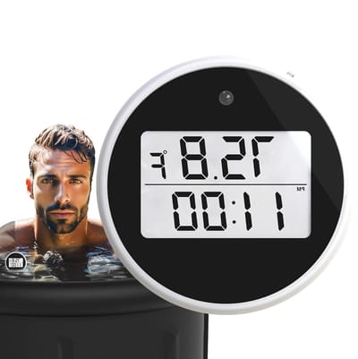 Koude duik thermometer - IJssbad meter - Temperatuur meten - HD scherm waterdicht - Ø44mm - Zwart