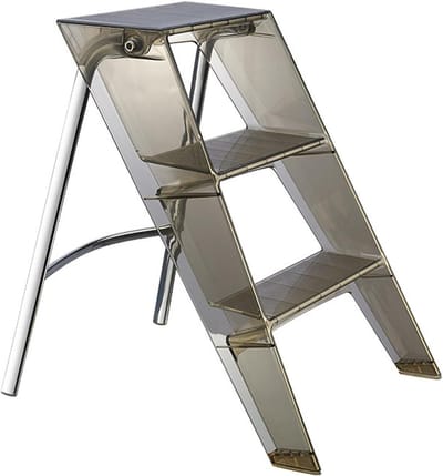 Opvouwbare Opstapkruk - 3-traps ladder - Veilig Bereiken - Transparant Acryl - 300 pond capaciteit - Oranje