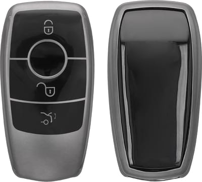 kwmobile autosleutel hoesje geschikt voor Mercedes Benz Smart Key autosleutel (alleen Keyless) hoes - TPU autosleutel behuizing - Beschermende auto sleutel case - Sleuteletui in mat zwart / zwart