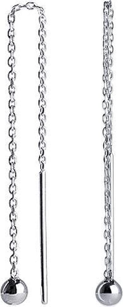 Montebello Oorbellen Chra - 925 Zilver Gerhodineerd - Doortrek - 60x3mm