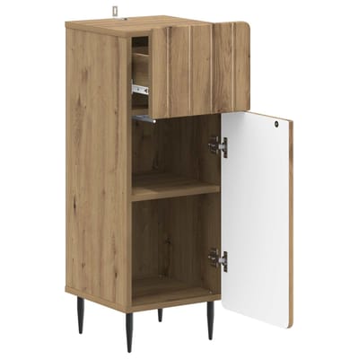 vidaXL - Badkamer - Opbergkast - ZWOLLE - Artisanaal - eiken - 30 - x - 31 - x - 79,5 - cm