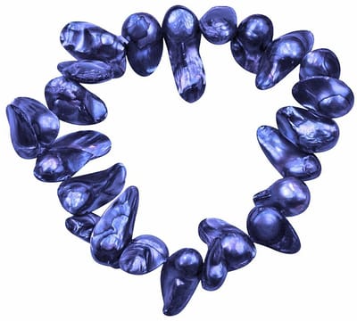 Zoetwater parel armband Pearl Blister Cobalt Blue - echte parels - blauw - elastisch - luxe sieraden zakje - parel armband dames - blauw parel armband - zoetwaterparel - elastisch parel armband