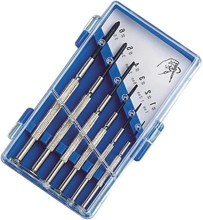 Precisie Schroevendraaierset - Mini Schroevendraaiers - Kleine Reparaties - Zes Delige Set - 1-3.5 mm - Zwart/Zilver