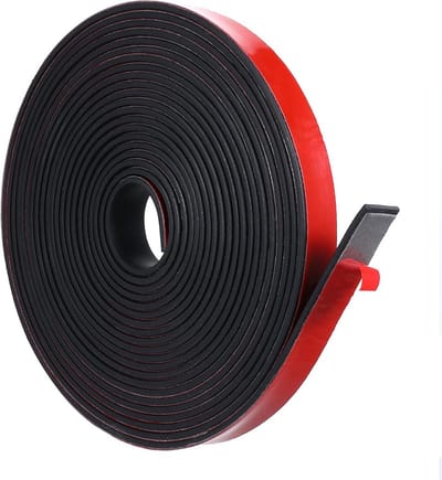 Zelfklevende Rubberstrips voor Bouwbescherming - 4,5 m x 12,5 mm x 1,5 mm - Rubberafdichting en Vloerbedekking