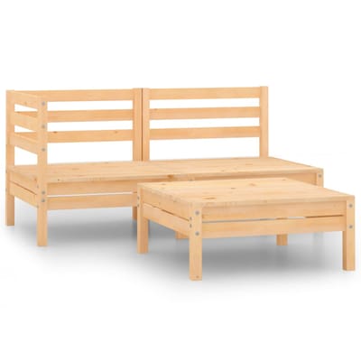 vidaXL - 3-delige - Loungeset - massief - grenenhout