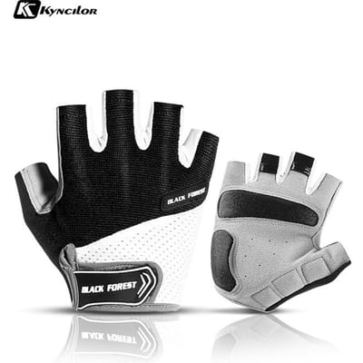 Schokbestendige Gel Pad Fietshandschoenen Halve Vinger voor Mannen Vrouwen Zomer Sportschool Fitness Mtb Fiets Sport Handschoenen M black