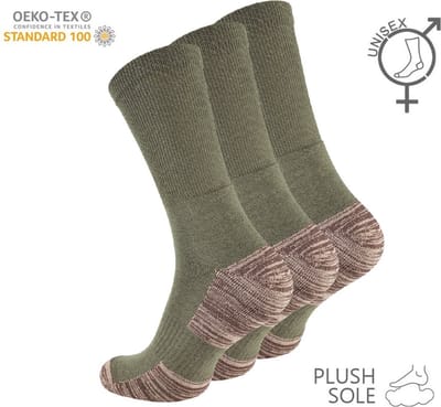 Stark Soul sportsokken - wandelsokken outdoor - sokken maat 47/50 - badstof - olijfgroen - 3 paar