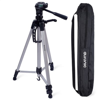 Auronic Statief - Camera - Telefoon - Iphone - Tripod met Smartphonehouder - Zilvergrijs