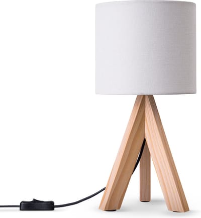 Paco HomeTafellamp Driepoot Lamp Nachtkastje Staande Lamp E14 Stoffen Lampenkap Uni