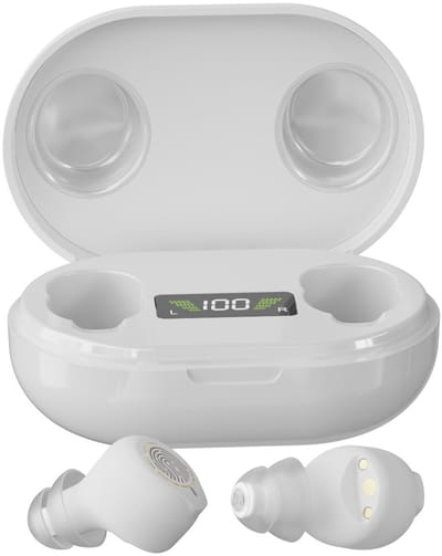 Medj- Wit - Gehoorapparaat -Magnetisch- Opberg box - Oplaadbaar in box 2x Mini Intelligent digitaal Gehoorapparaat - 5 Volume standen - Geluid Reductie - Universeel