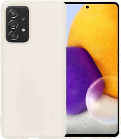 Hoesje - Geschikt voor Samsung Galaxy A72 - Sterk & Shockproof - Siliconen Case - Hoes Cover - Telefoonhoes - Wit