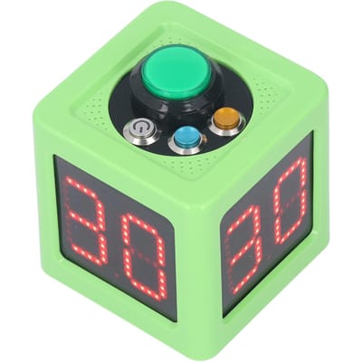 Minuteur Cube 1,4 pouce 4 Faces Numérique Compte à Rebours Chronomètre pour Poker Privé Échecs Casinos Vert vert