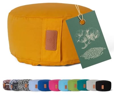 Rond Yogakussen - Meditatiekussen Bolster - Yin Yoga Ondersteuning - Aanpasbare Vulling - 30 x 15 cm - Kerrie geel