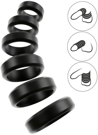 Set Penis- en Ballstrecher Ringen - Ball stretching Ringen - Set Cockringen in Diverse Maten - Cock&Ball Kit