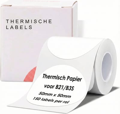 Niimbot labelprinterrol B21/B1/B3S/K3 - 50x50mm - 1 rol - wit - rond
