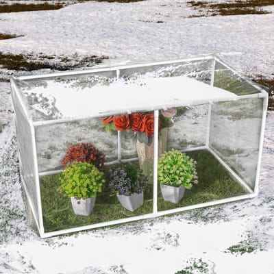 Mini Broeikas - Kweekkas Planten - Planten Beschermen - Afneembaar Ontwerp - 45x45x89 cm - Wit