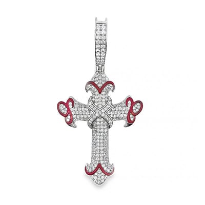 Juwelier Zwartevalk zilveren (gerhodineerd) kruis hanger met zirkonia - 24.337