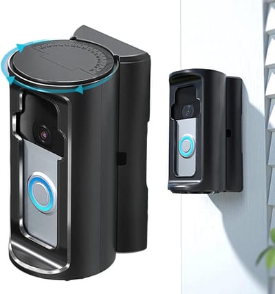 Deurbel Montagebeugel - Deurbel Houder - Veilige Bevestiging - Installatie Zonder Boren - Verstelbaar - Zwart