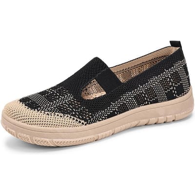 Schoenen voor damesschoenen Veelzijdige zomerse vrijetijdsschoenen Ademende vliegmesh schoenen Eén voet luie schoenen Zachte zool Comfortabele moeder schoenen 41