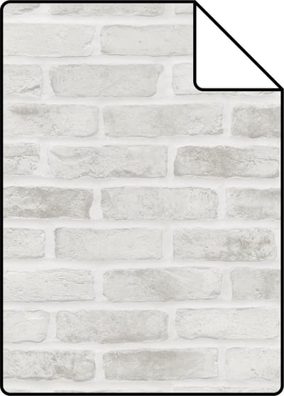 Proefstaal ESTAhome behang bakstenen grijs - 26.5 x 21 cm - 139137-S