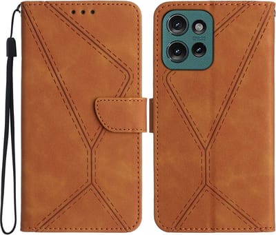 Coverup Hoesje - Geschikt voor Motorola Edge 50 Neo Hoesje - Coverup Book Case - Bruin