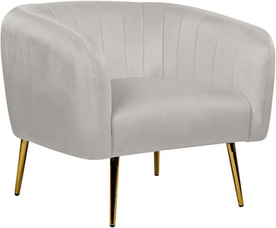 LACONIA - Fauteuil - Lichtgrijs - Fluweel