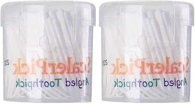 Tandenstoker Scalerpick - Reinigingsstick - Mondhygiëne - Hoekig Ontwerp - 400 Stuks - Wit