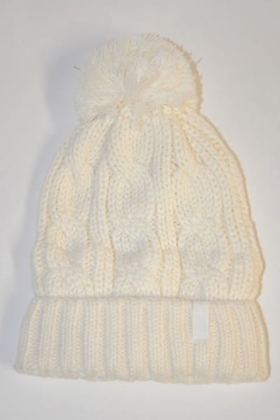 Ewers-Muts gebreid Pompon- Wit