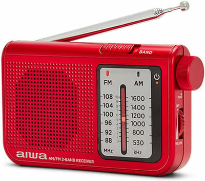 Draagbare Radio - AM FM Ontvanger - Muziek Luisteren - Compact Ontwerp - Standaard Formaat - Rood