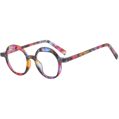 Tr90 Frame Ergonomische Ronde Zonnebril Uv400 Glazen Lichtgewicht Bloemig Brilwerk Voor Feesten Vissen Zon