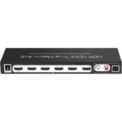 Versie 2.1 8K HD HDMI-schakelaar 4-in 2-uit 4K120HZ Audio Matrix Ondersteunt HDR Dolby Atmos