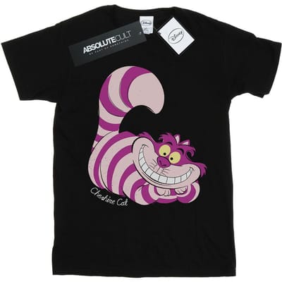 Disney Meisjes Alice In Wonderland Cheshire Cat Katoenen T-Shirt (Zwart)