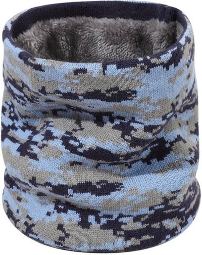Nivard Nekwarmer - Dames - Fleece - Motor - Bandana - Masker - Colsjaal - Sjaal - Gewatteerd - Winter - Fietsen - Camo - Blauw