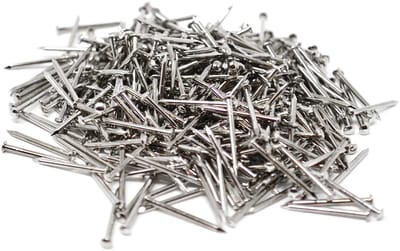 Jhubersproducts - Rondkoppennen - Spijkers voor houtbewerking - Vernikkeld - Messing - 370 stuks - 1,4 x 20 mm - Geschikt voor hobby en professioneel