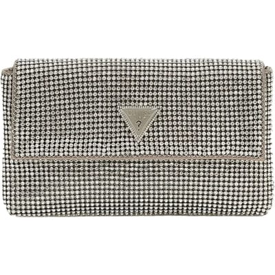 GUESS Avondtas Koppeling Zalina Mini Flap Clutch Silver Taupe