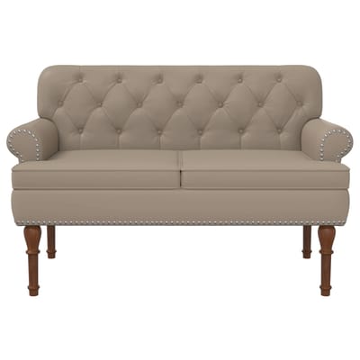 vidaXL - Lovingseat - met - knoopge - tuft - Cappuccino - 120 - x - 65 - x - 77 - cm