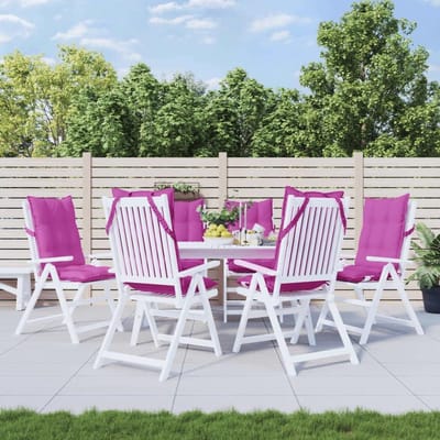 Tuinkussen Set van 6 Roze – Comfortabele Hoge Rugleuning Zitkussens voor Buiten en Binnen